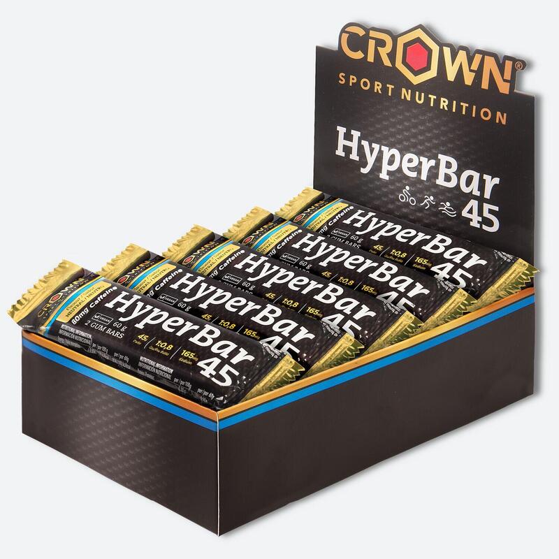 Caixa com 10 barras energéticas gomosas de 60g ‘HyperBar 45 +Caffeine‘ Exclusivo Online      34,73€  Preço por quantidade 771,78€kg CROWN SPORT NUTRITION Caixa com 10 barras energéticas gomosas de 60g ‘HyperBar 45 +Caffeine‘Vendido e expedido por: Crown Sport Nutrition    