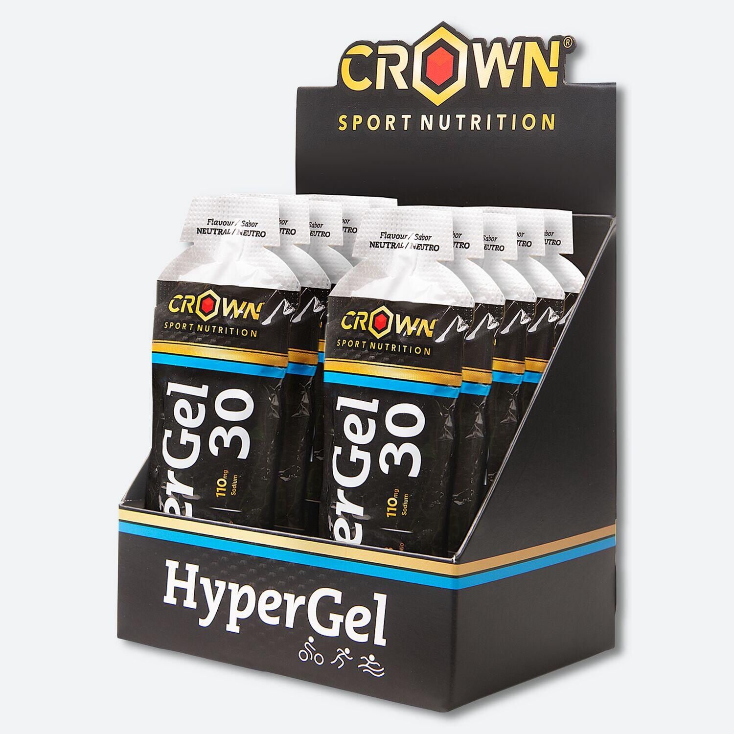 Caixa com 10 géis energéticos de 75g ‘HyperGel 30 Hydro‘ sem cafeína