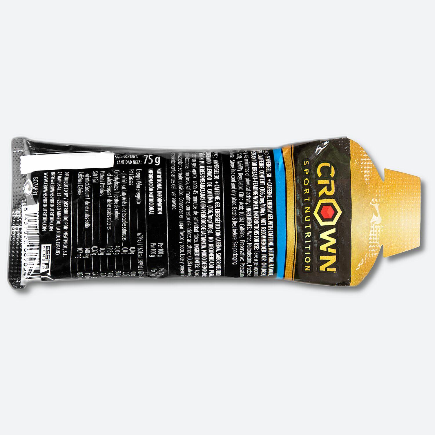 Gel energético de 75g Hyper Line ‘HyperGel 30 +Caffeine‘ Neutro com cafeína 2/7