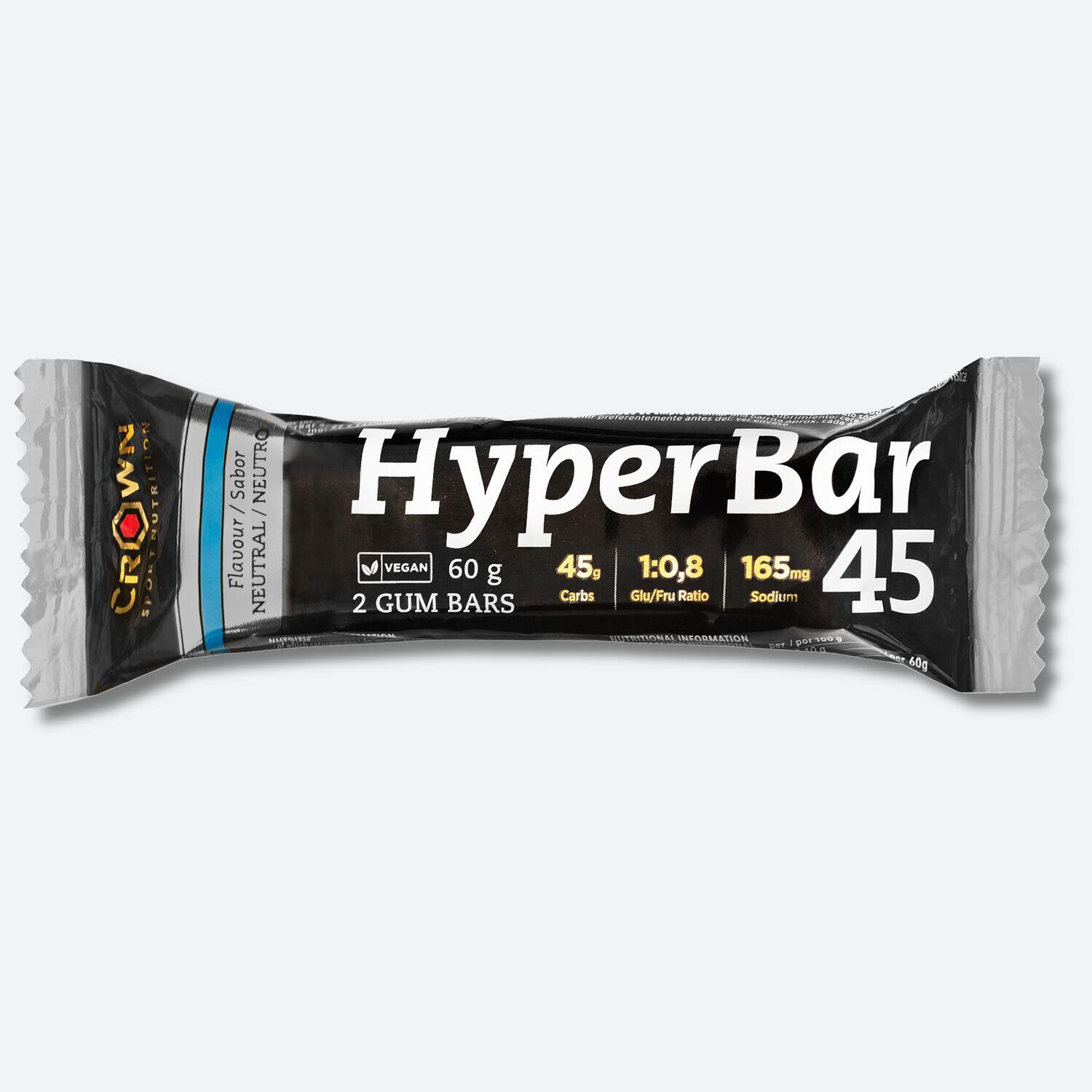 CROWN SPORT NUTRITION Barra energética gomosa de 60g ‘HyperBar 45‘ Neutra