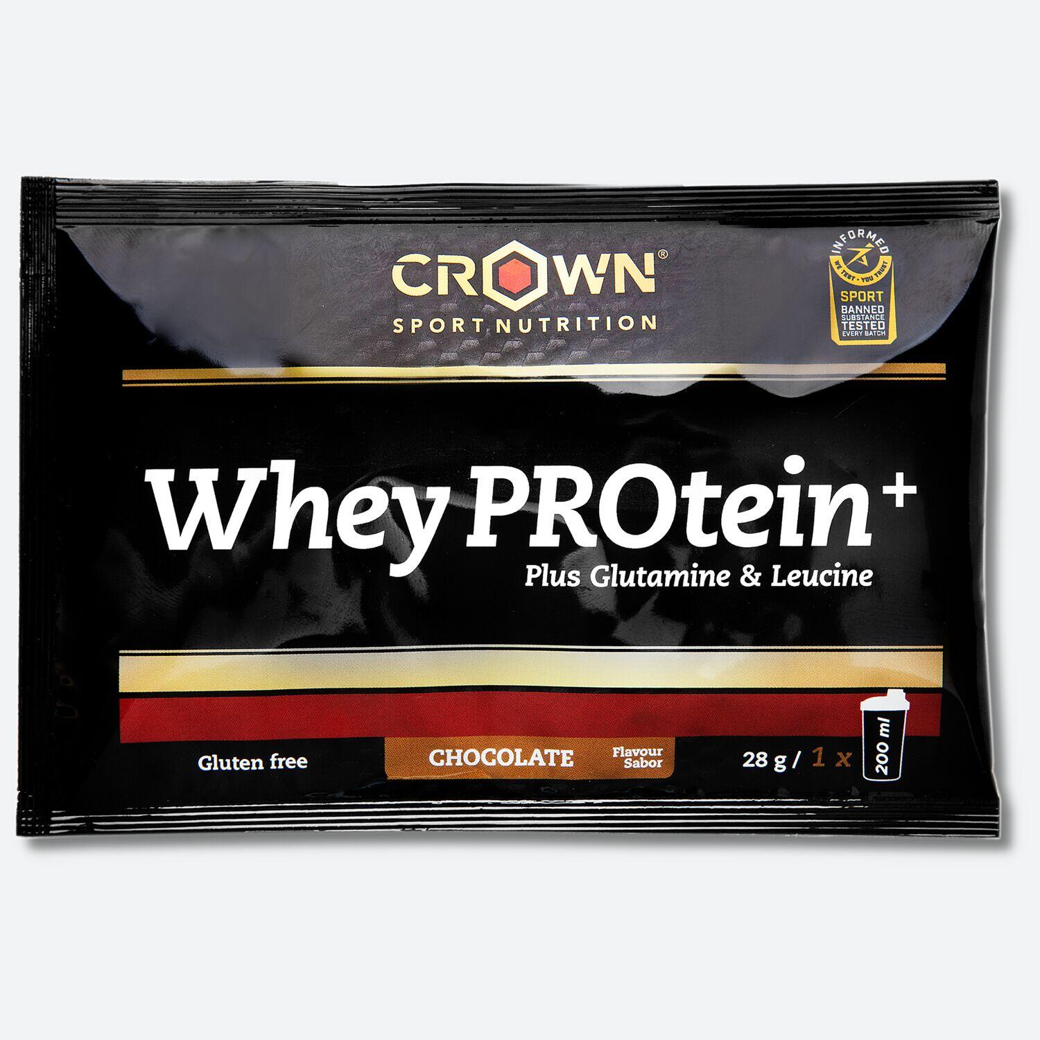 Dose unitária 28g de concentrado de soro de leite ‘whey protein+‘ chocolate