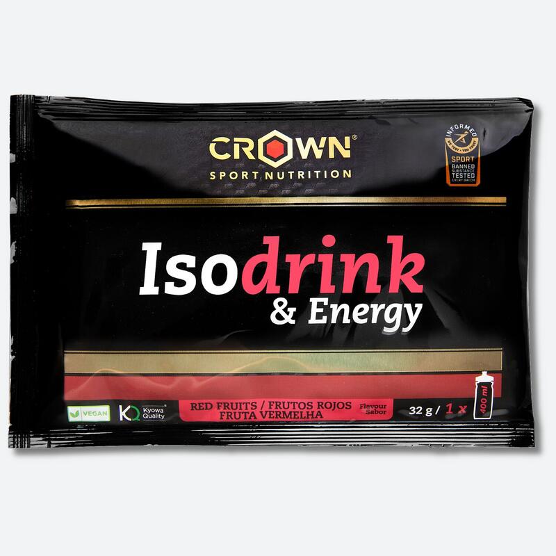 Sobre de bebida isotónica en polvo ‘Isodrink & Energy‘ de 32 g Frutos Rojos