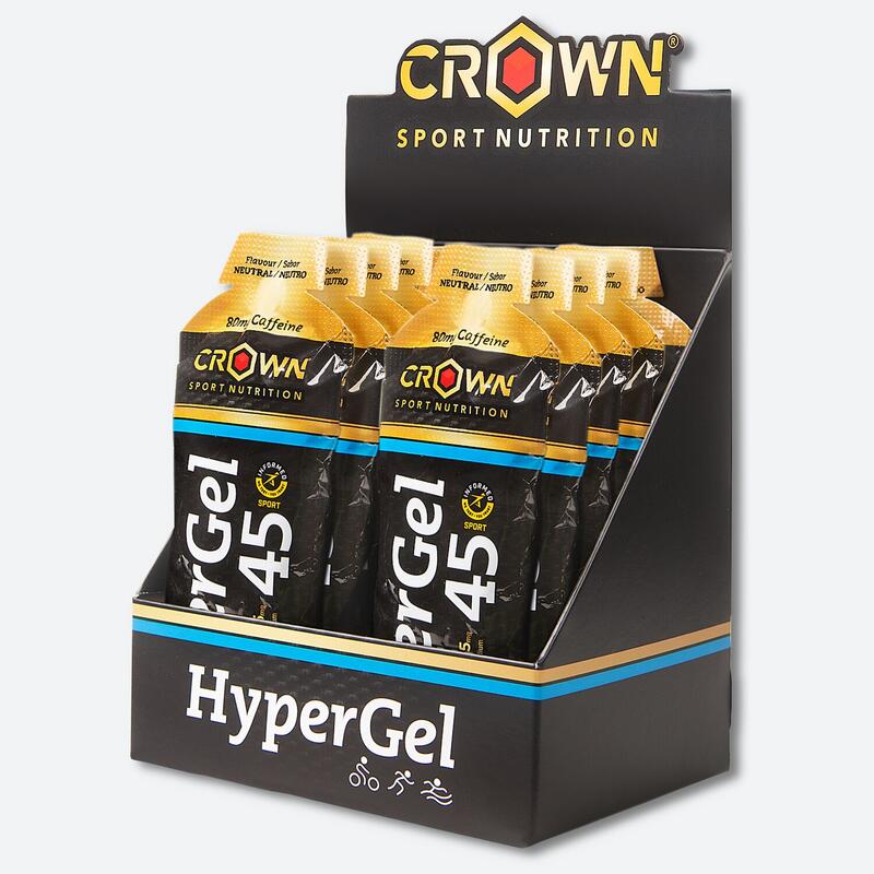 Caja de 10 geles energéticos ‘HyperGel 45 +Caffeine‘ de 75 g Neutro con Cafeína