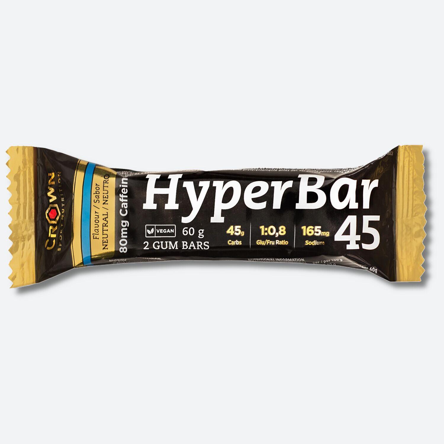 CROWN SPORT NUTRITION Barra de energia gomosa de 60g ‘HyperBar 45 +Caffeine‘ Neutro