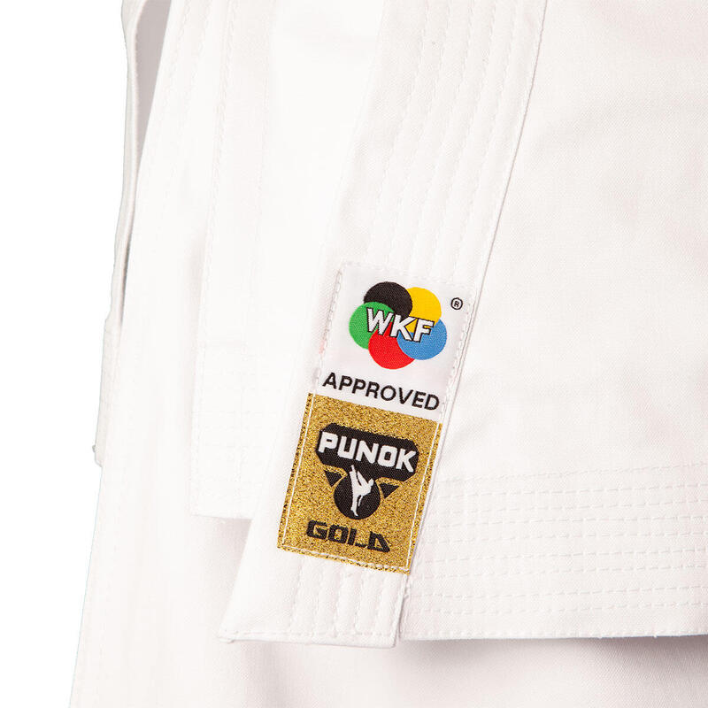 Punok Karaté Compétition Gi Gold Kata Uniform, set 3 pièces, approuvé par la WKF