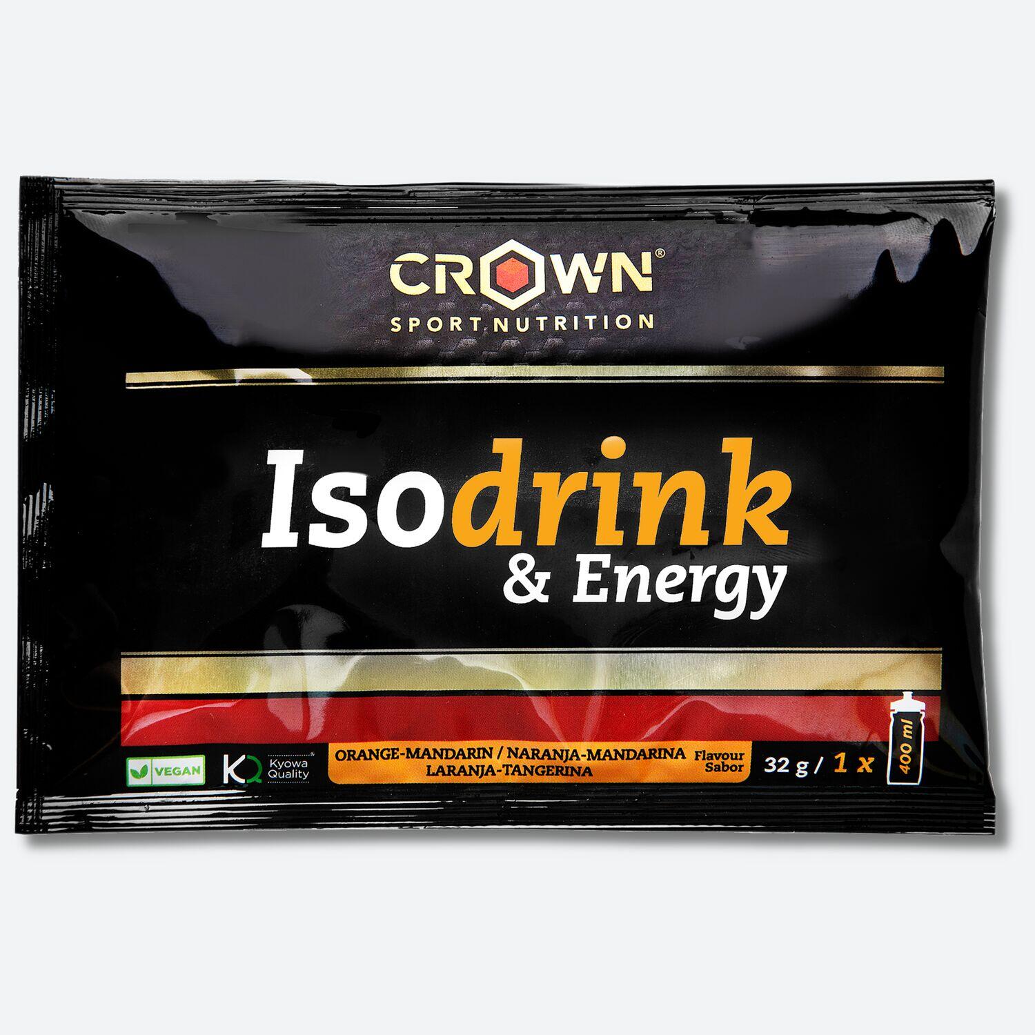 CROWN SPORT NUTRITION Dose Unitária 32g de isotônico em pó ‘Isodrink & Energy‘ Laranja/tangerina