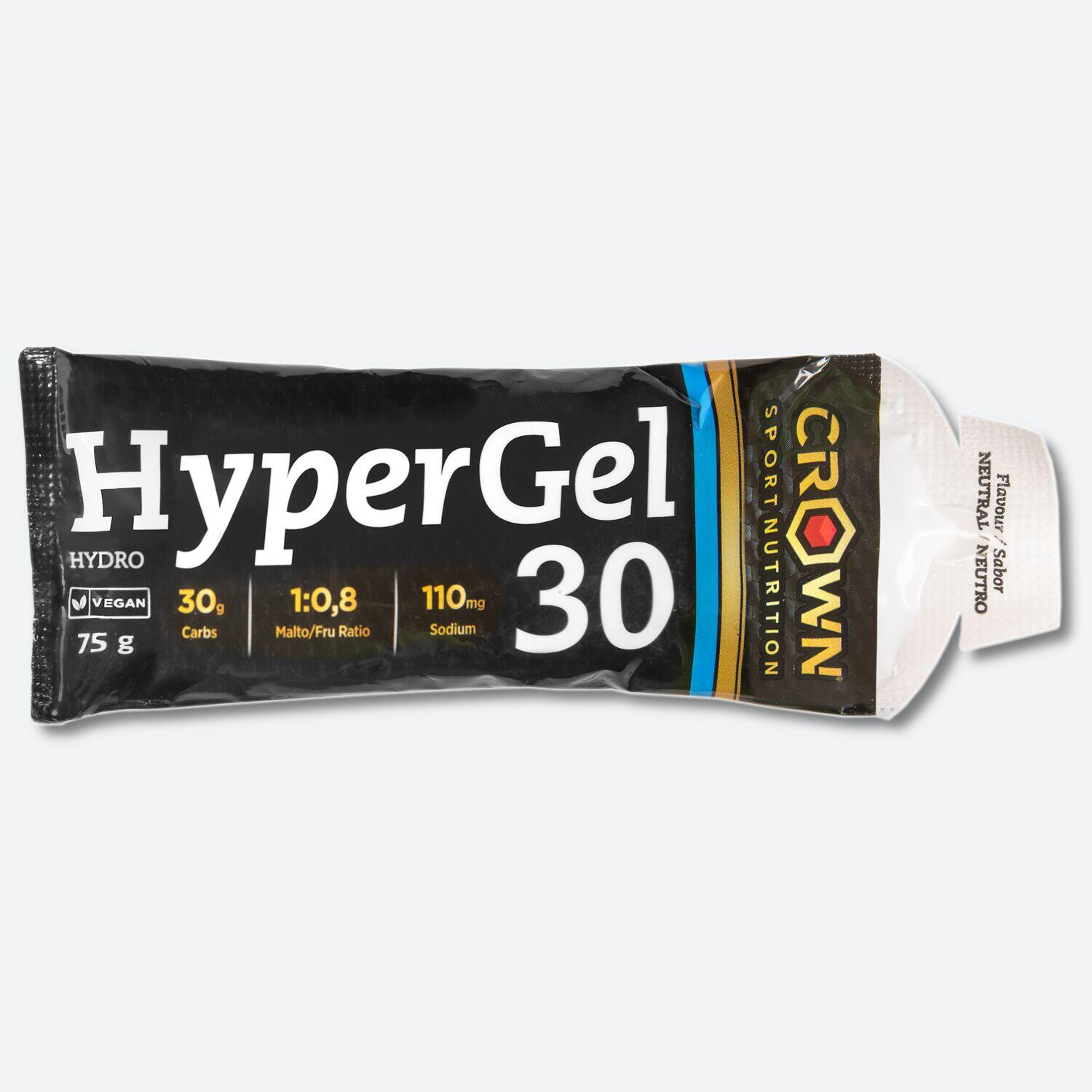 CROWN SPORT NUTRITION Gel energético de 75g Hyper Line ‘HyperGel 30‘ Neutro sem cafeína