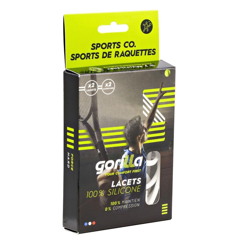 Lacets élastiques sport co et raquettes - 100% silicone - NOIR