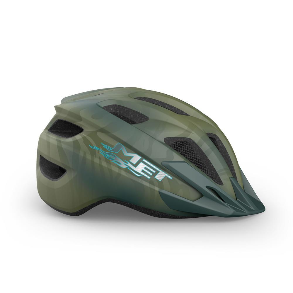 MET Crackerjack Green Matt Youth Cycle Helmet 3/4