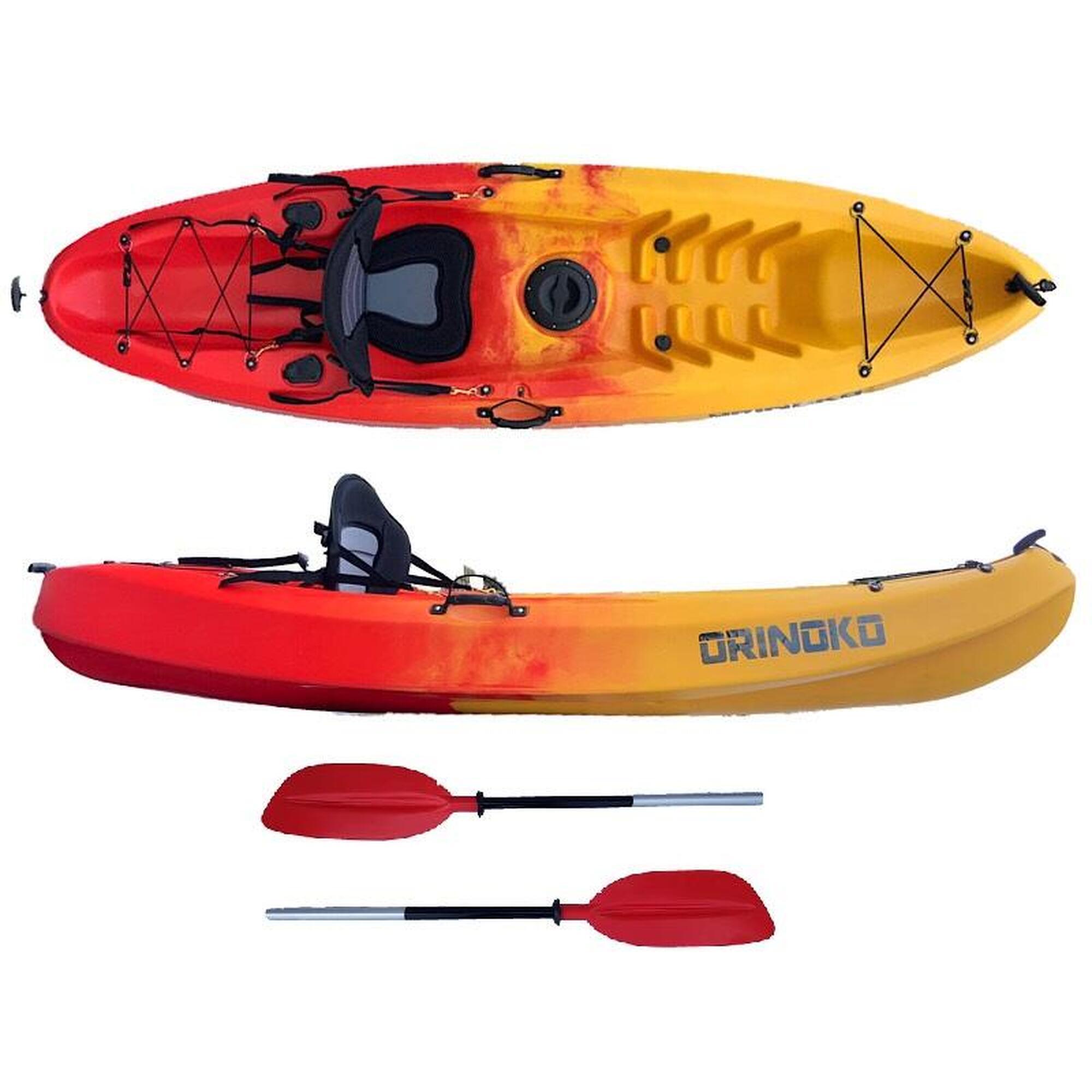 Kajak jednoosobowy sit on top do pływania Scorpio Kayak Orinoko 1 pack stabilny