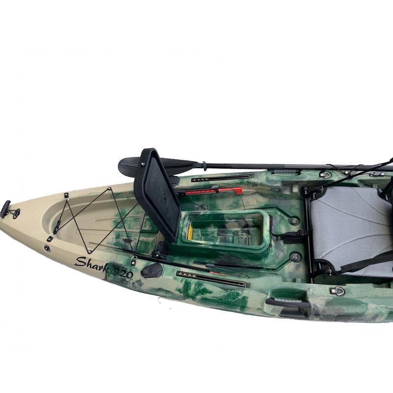 Kajak jednoosobowy wędkarski do pływania Scorpio kayak Shark 320 + ster