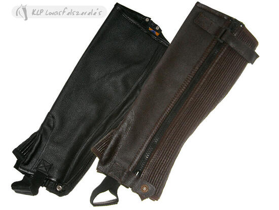 Mini-chaps en cuir et bande élastique latéraux Daslö