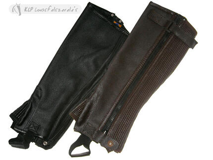 Mini-chaps en cuir et bande élastique latéraux Daslö