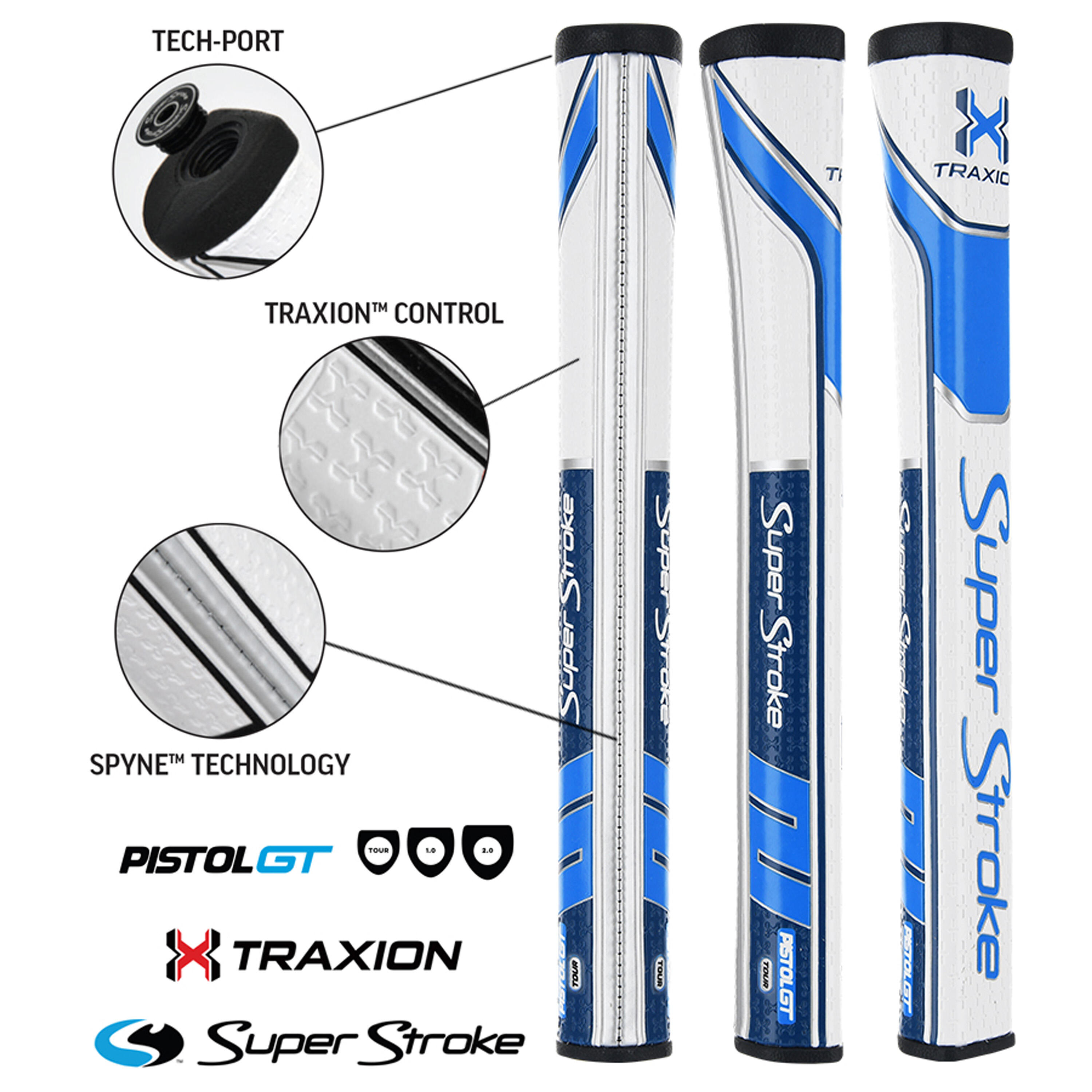 SUPER STROKE Superstroke Traxion Pistol GT 1.0 White/Light Blue/Dark Blue