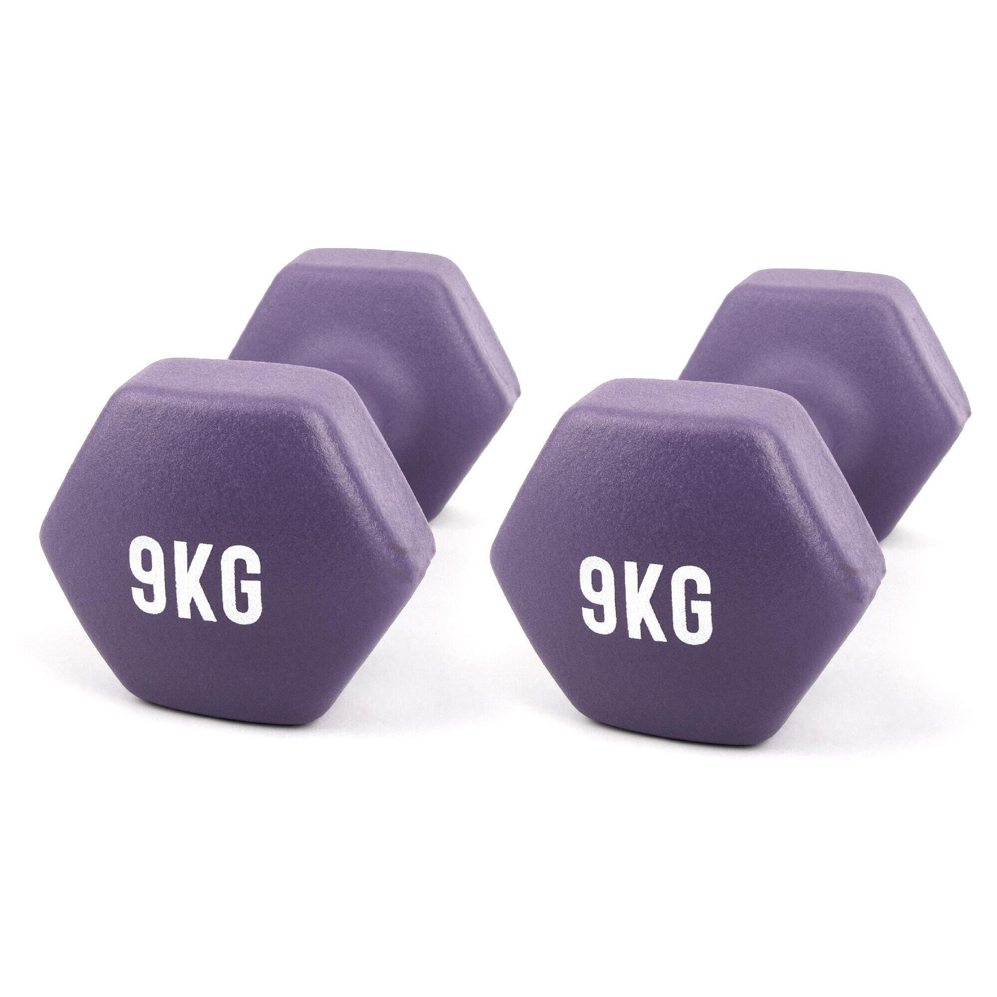 Hexagonal Dumbbell 9kg Pair MYGA Decathlon