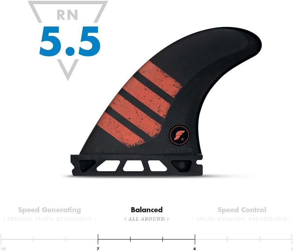 Futures F4 Alpha Size Small Black Red Thruster Fin Set