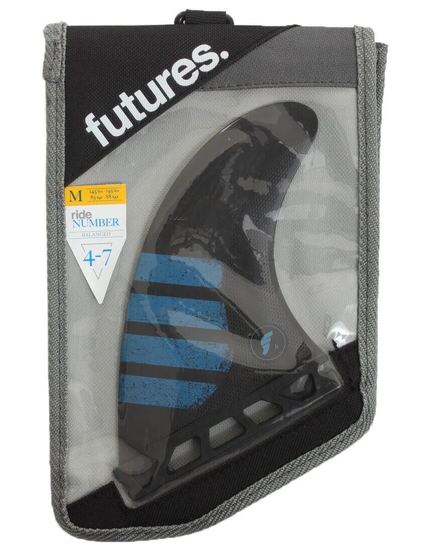 Futures F6 Alpha Size Medium Black Blue Thruster Fin Set FUTURES