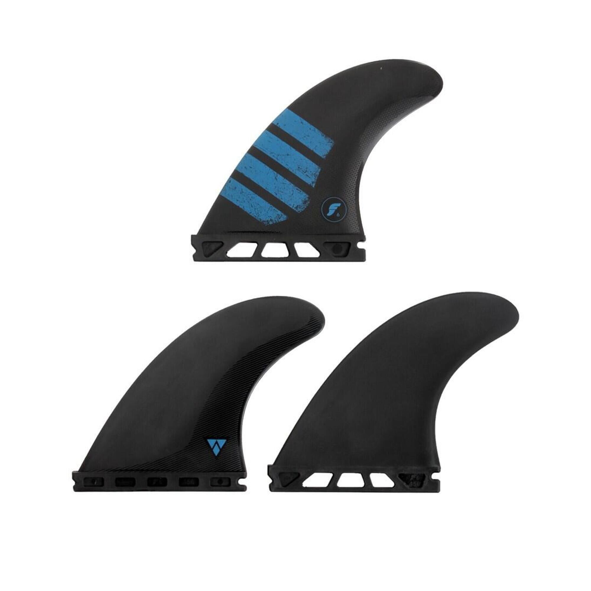 FUTURES Futures F6 Alpha Size Medium Black Blue Thruster Fin Set