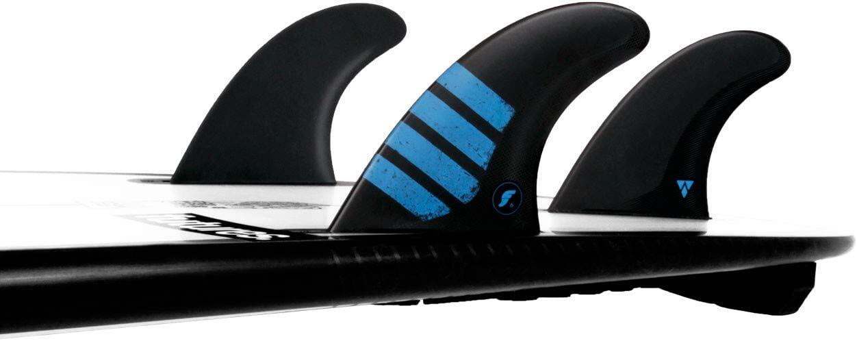 Futures F6 Alpha Size Medium Black Blue Thruster Fin Set 2/6