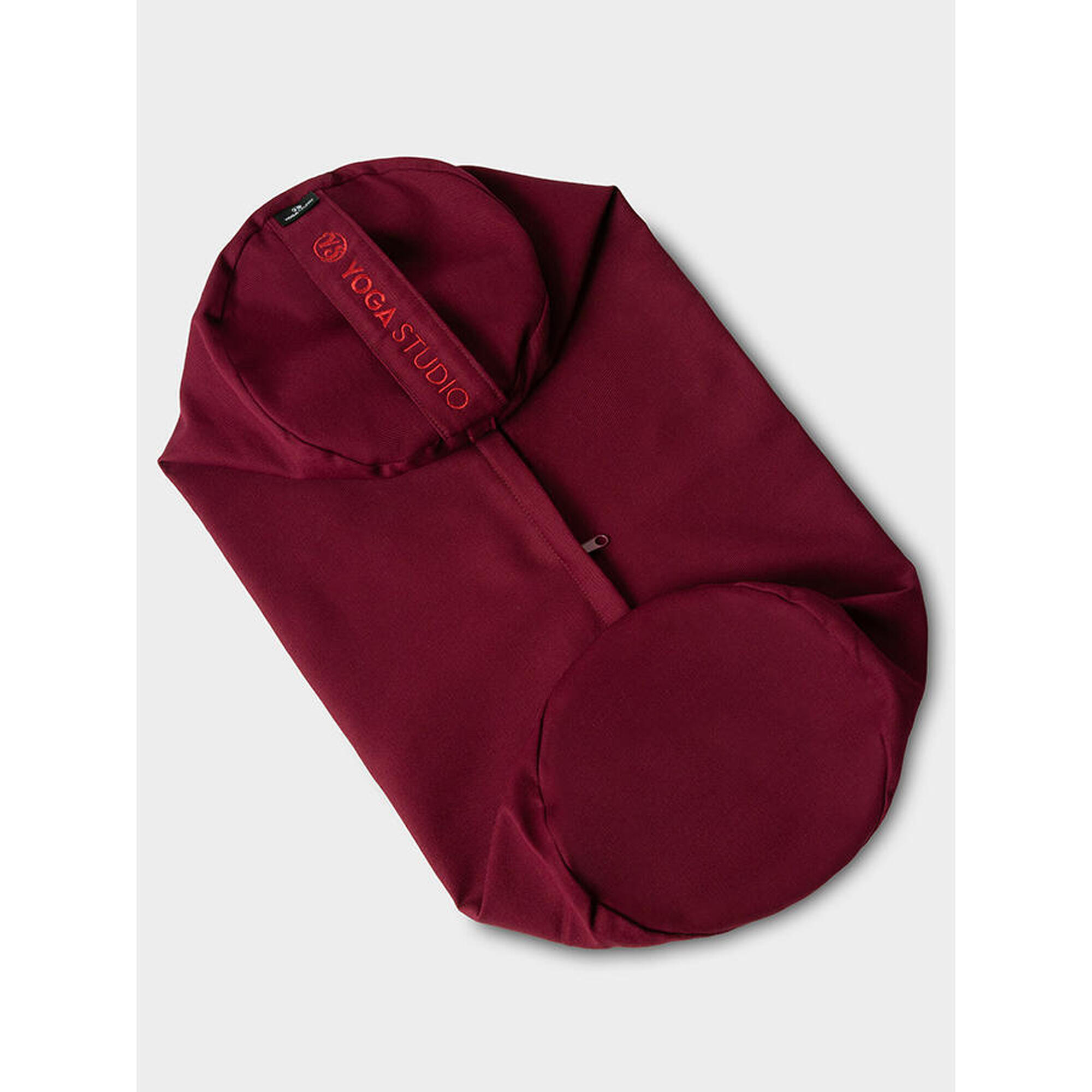 Yoga Studio Spare EU Round Bolster Cover - Burgundy 1/3