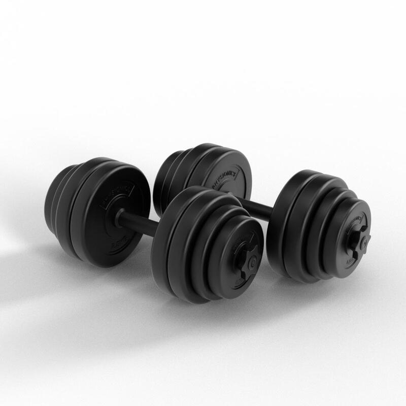 Set de gantere 30 kg 2 x 15 kg negru Physionics (Bronze)