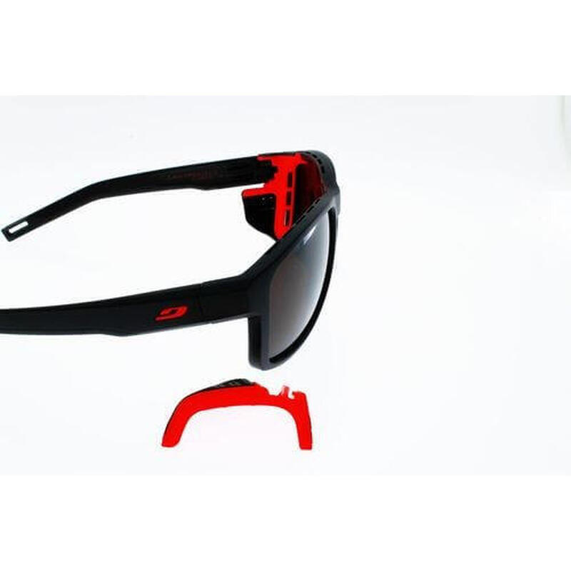 Lunettes De Soleil Shield Khan - Monture Noire, Verres Rouges, Sport, Protection UV400