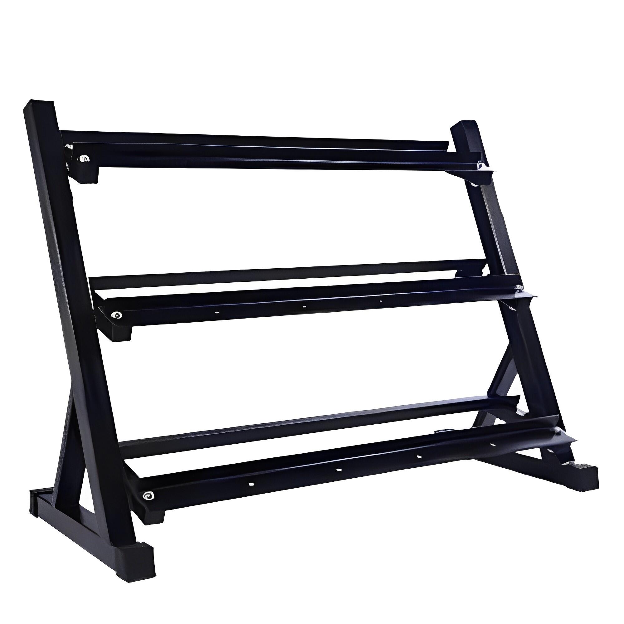 OZIO FITNESS Soporte Estante Mancuernas Hexagonales/Goma Robusto soporta hasta 475 kg