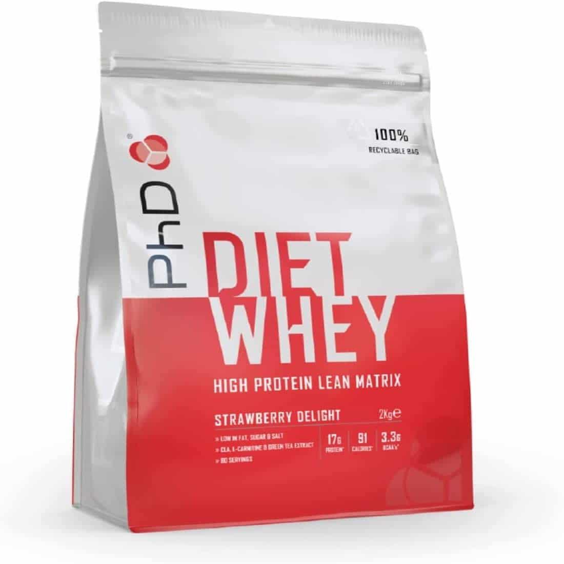 PHD NUTRITION PhD Nutrition | Diet Whey Powder | Strawberry Delight Flavour | 2kg