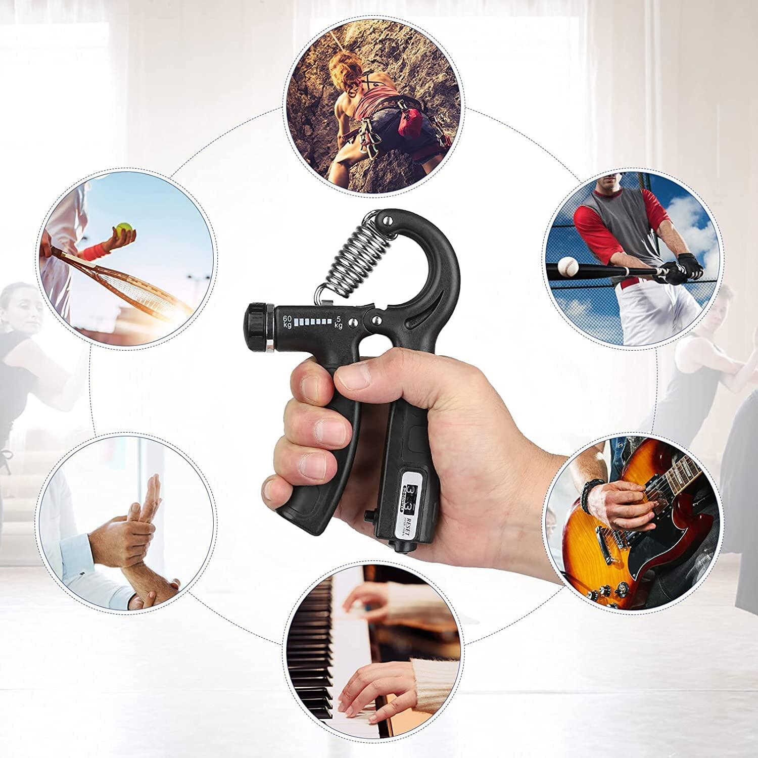Hand Grip Fortalecedor de Agarre de Mano Ajustable 5-60 kg con contador 3/3