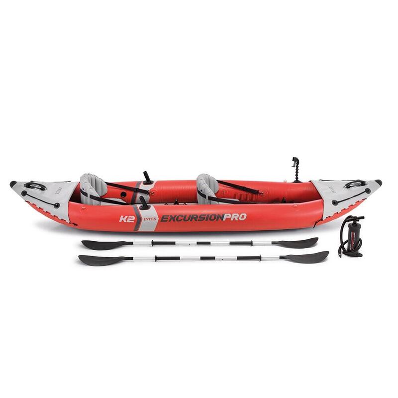 Excursion Pro K2 2 persons Inflatable Kayak and Paddle set Red