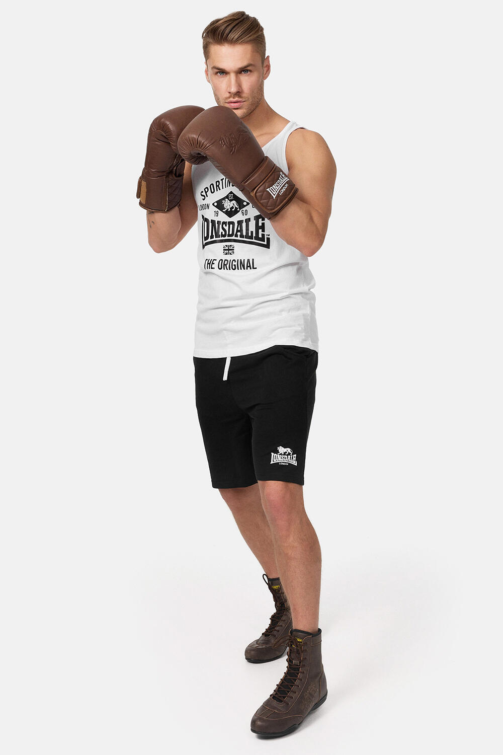 LONSDALE Heren singlet slim fit double pack BIGGIN 3/6