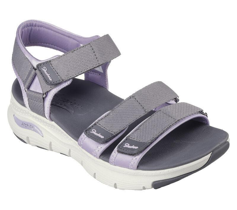 Sandálias de caminhada Mulher Skechers Arch Fit- Fresh Bloom. lavanda bege 3/5