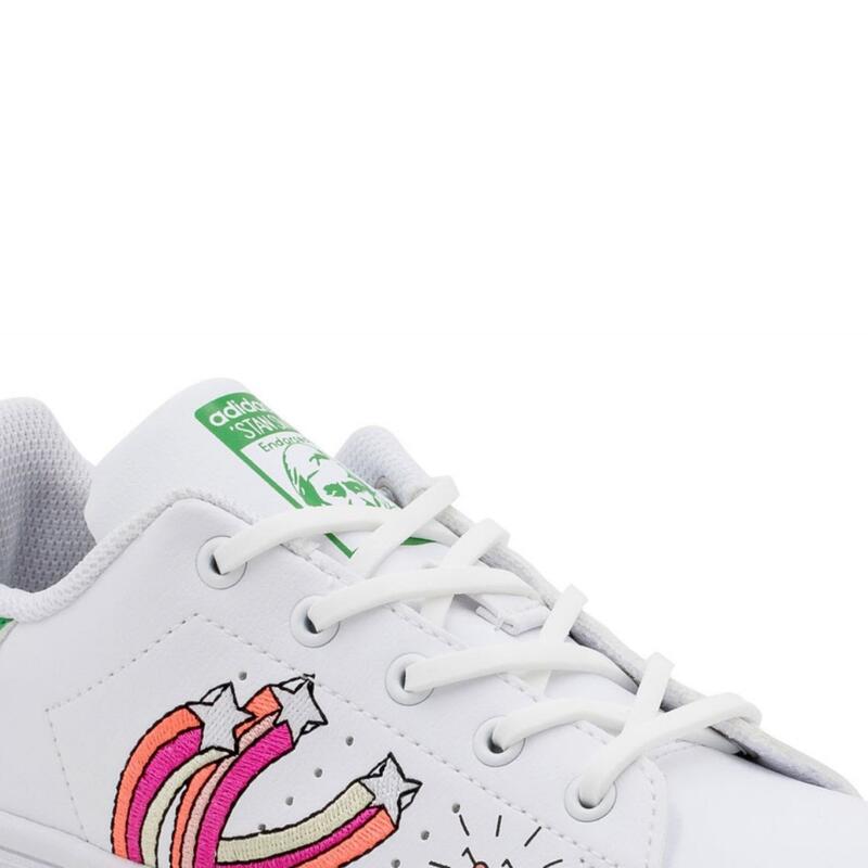 Lacets élastiques enfants baskets/sneakers - silicone - blanc