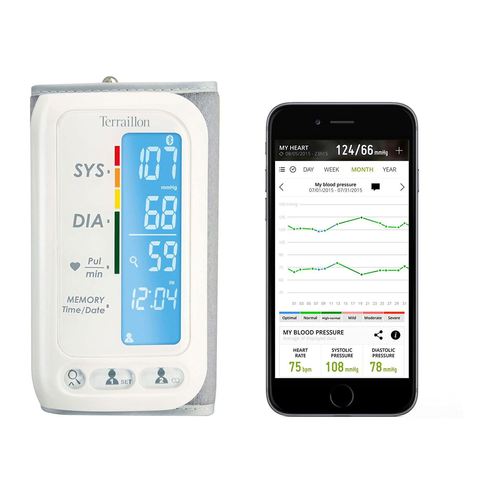 Tensiomètre Bras TENSIOSMART connecté avec Brassard ajustable (22 à 32 Cm) 3/5