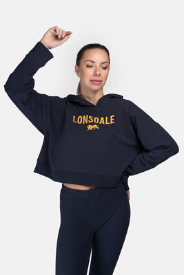 Lonsdale dames sweatshirt met capuchon cropped oversize queenscliff