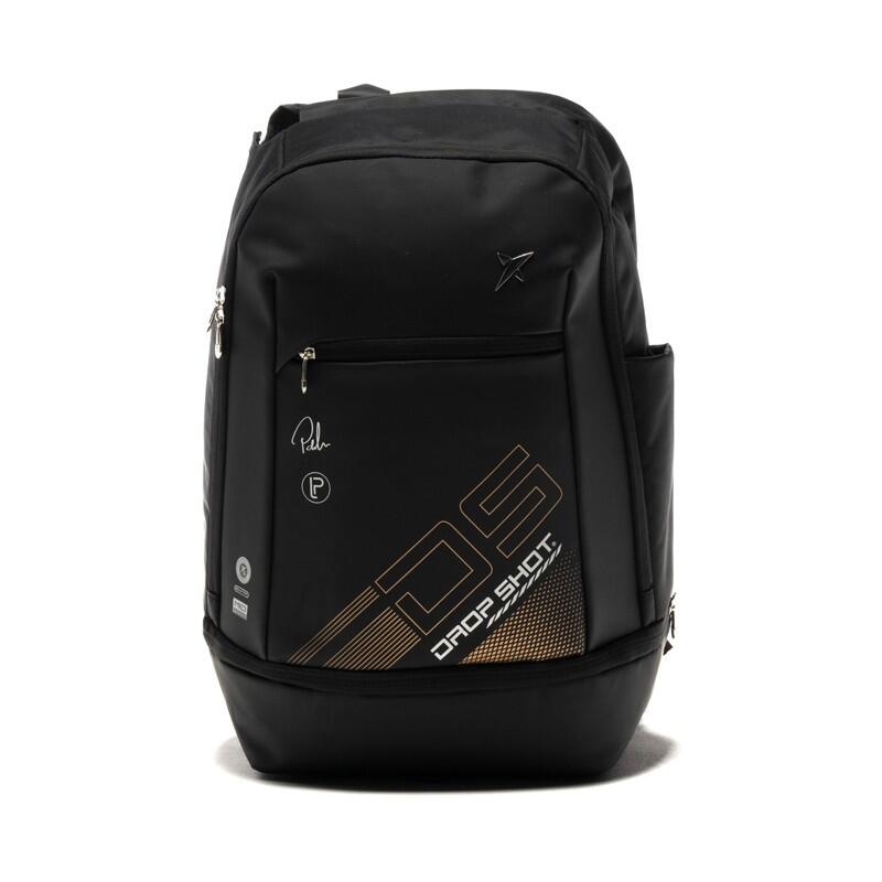 DROP SHOT Padel-Tennis Rucksack mit Gold-Logo - Bentor Lima, Schwarz
