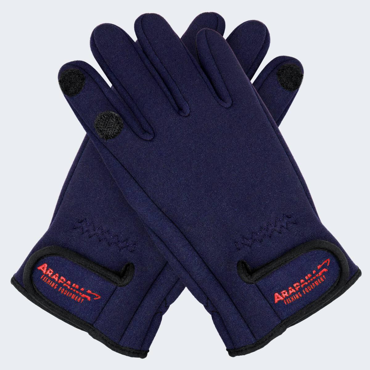 Gants de pêche néoprène 'spin' | Bouts de doigts pliables | Navy 2/5