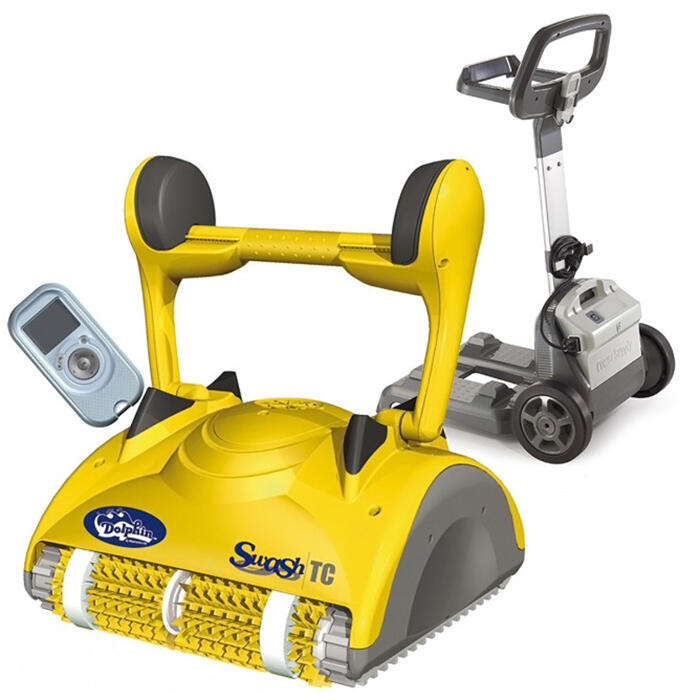 Robot de piscine fond, parois et ligne d'eau + télécommande et chariot 2/4