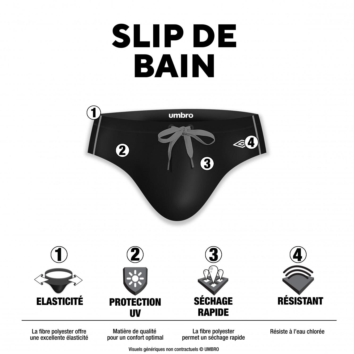 Slip de bain homme avec surpiqûres couleurs 2/2