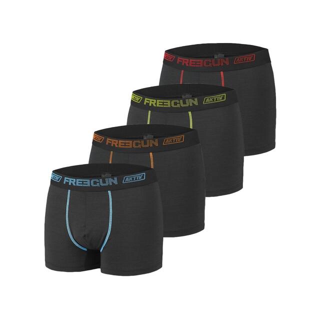 FREEGUN Caleçon Boxer Homme Coton Aktiv Sport (Lot de 6) Jaune