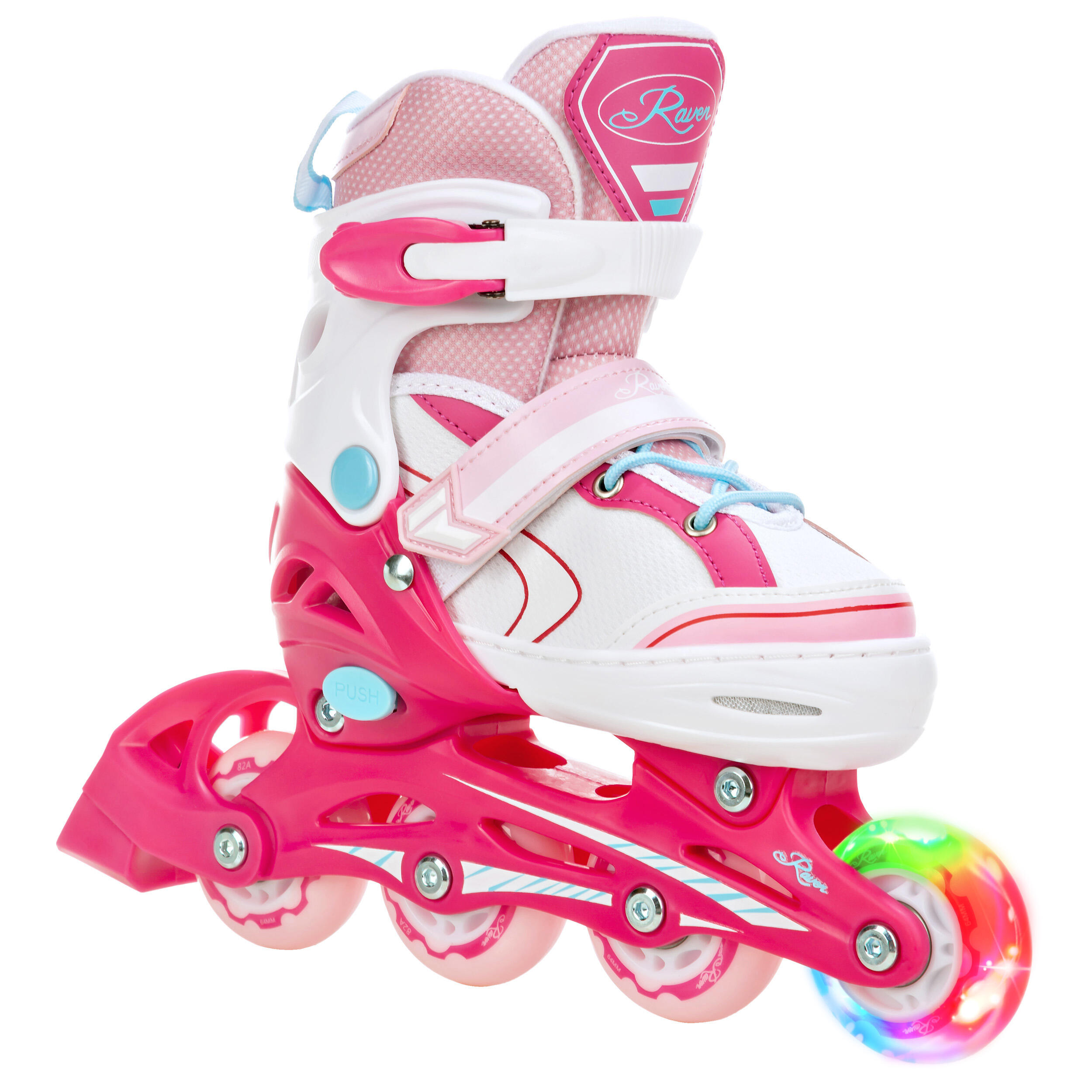 RAVEN Patins em linha ajustáveis com LEDs luminosos
