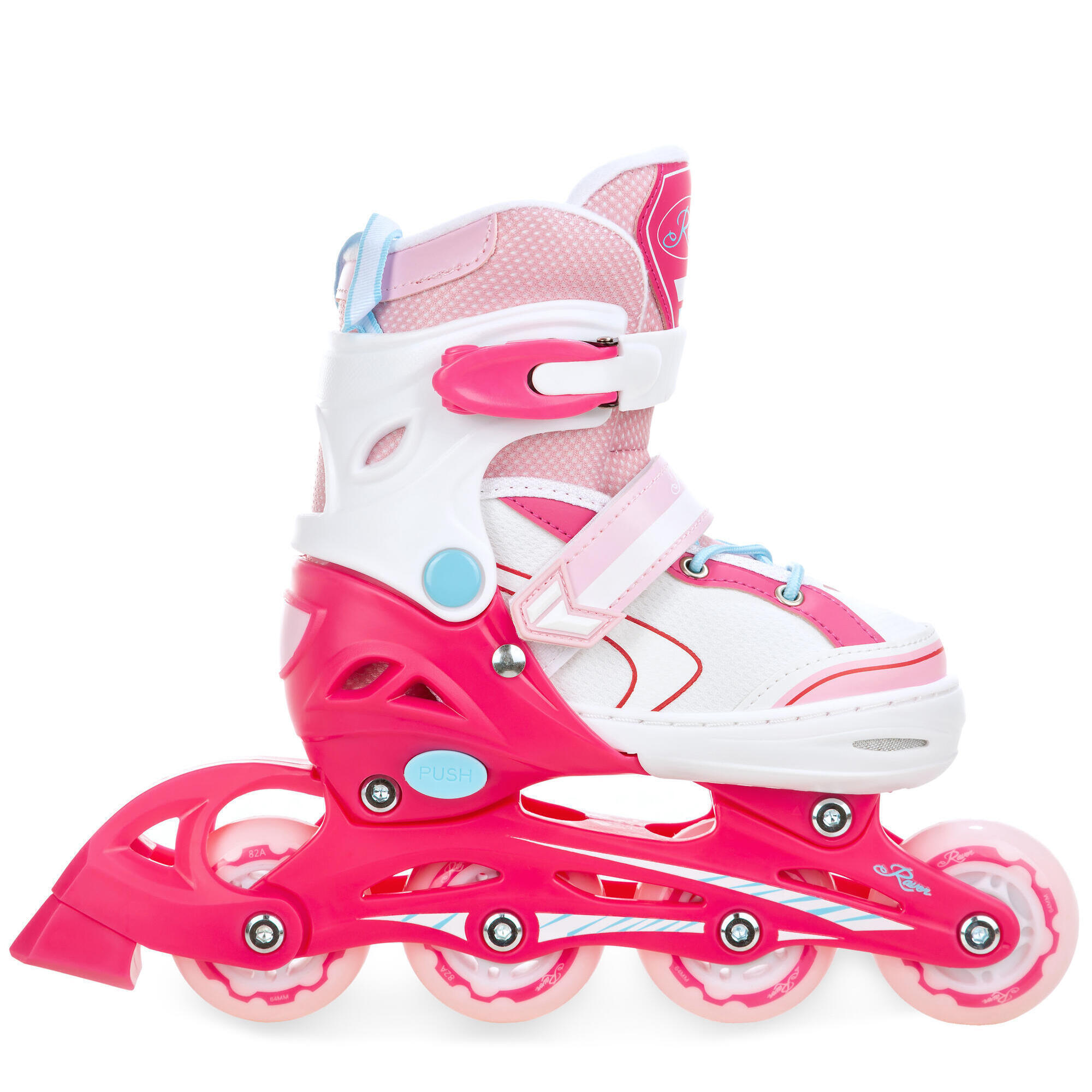 RAVEN - Inline skates voor kinderen en volwassenen - Triskates, rolschaatsen 3-in-1 - verstelbare schaatsen voor kinderen en volwassenen - Loret Lila/Pink, 27-30 (16,5-18,5 cm