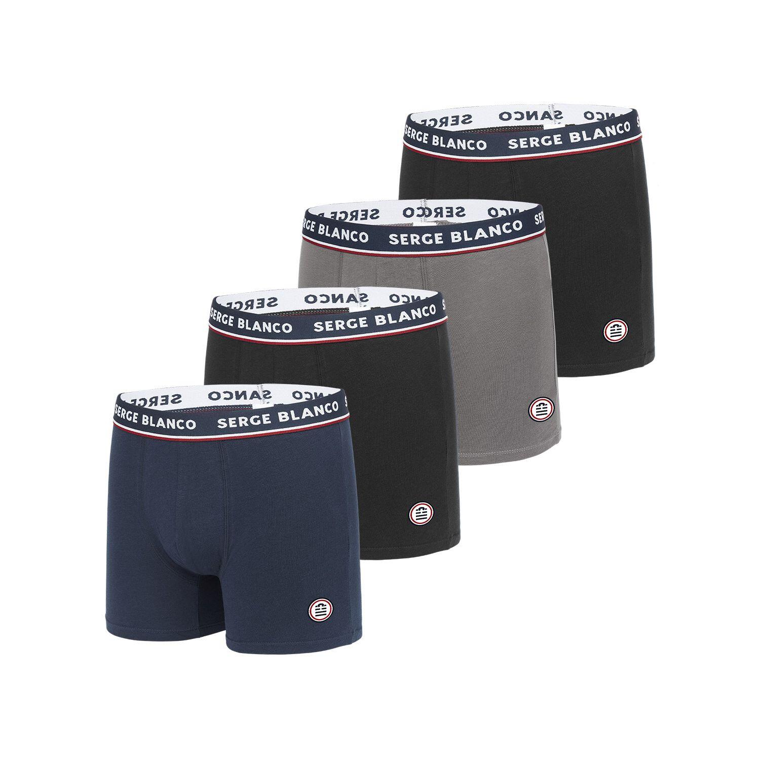 Serge Blanco - Lot De 4 Boxers Serge Blanco Coton Homme French - Caleçon - Multicolore - 40 M - Decathlon