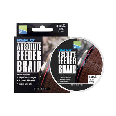 Slag vlecht preston absolute feeder braid 0.12mm 150m