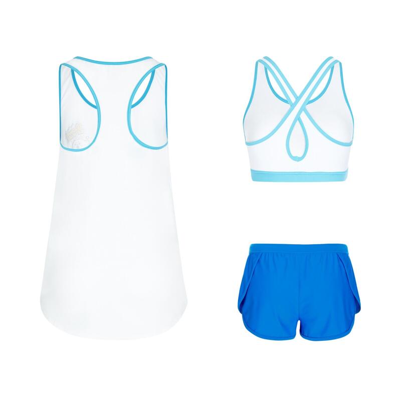 LINE FRIENDS COMIC POP 女士泳裝 BRA TOP 連罩衣 三件套裝 - 深藍色/白色