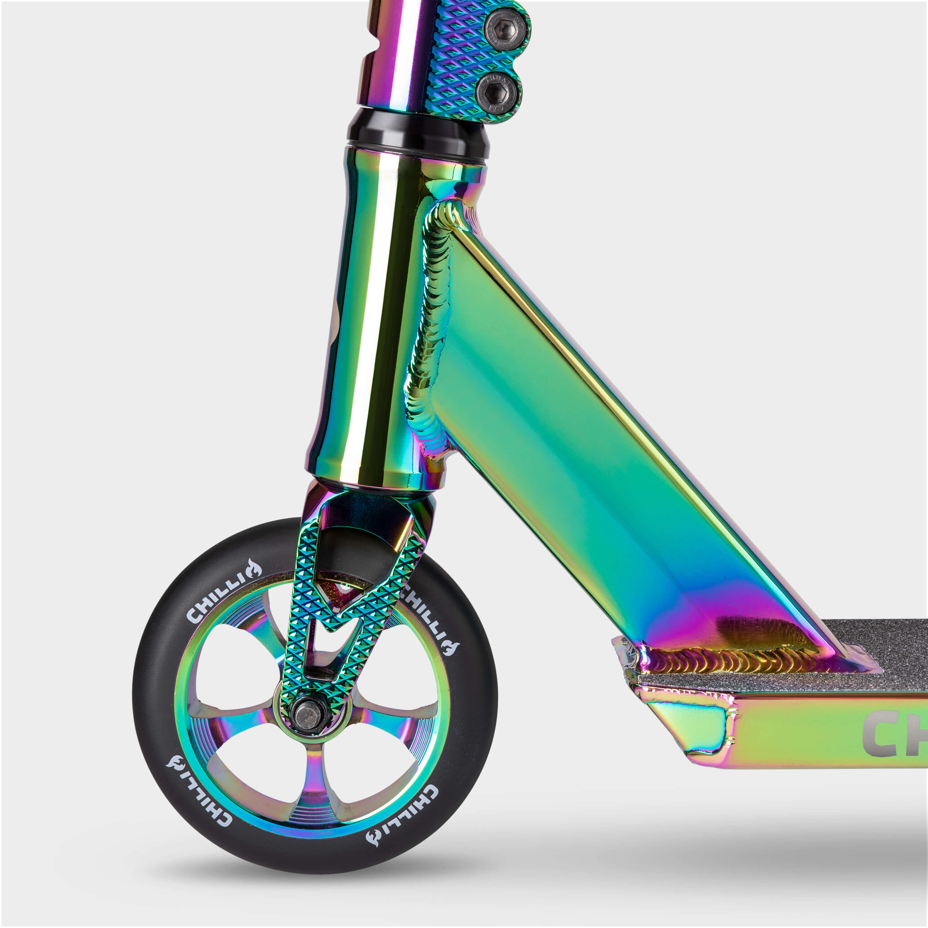 Reaper Reloaded Stunt Scooter Oil Slick Neochrome CHILLI PRO SCOOTER Decathlon