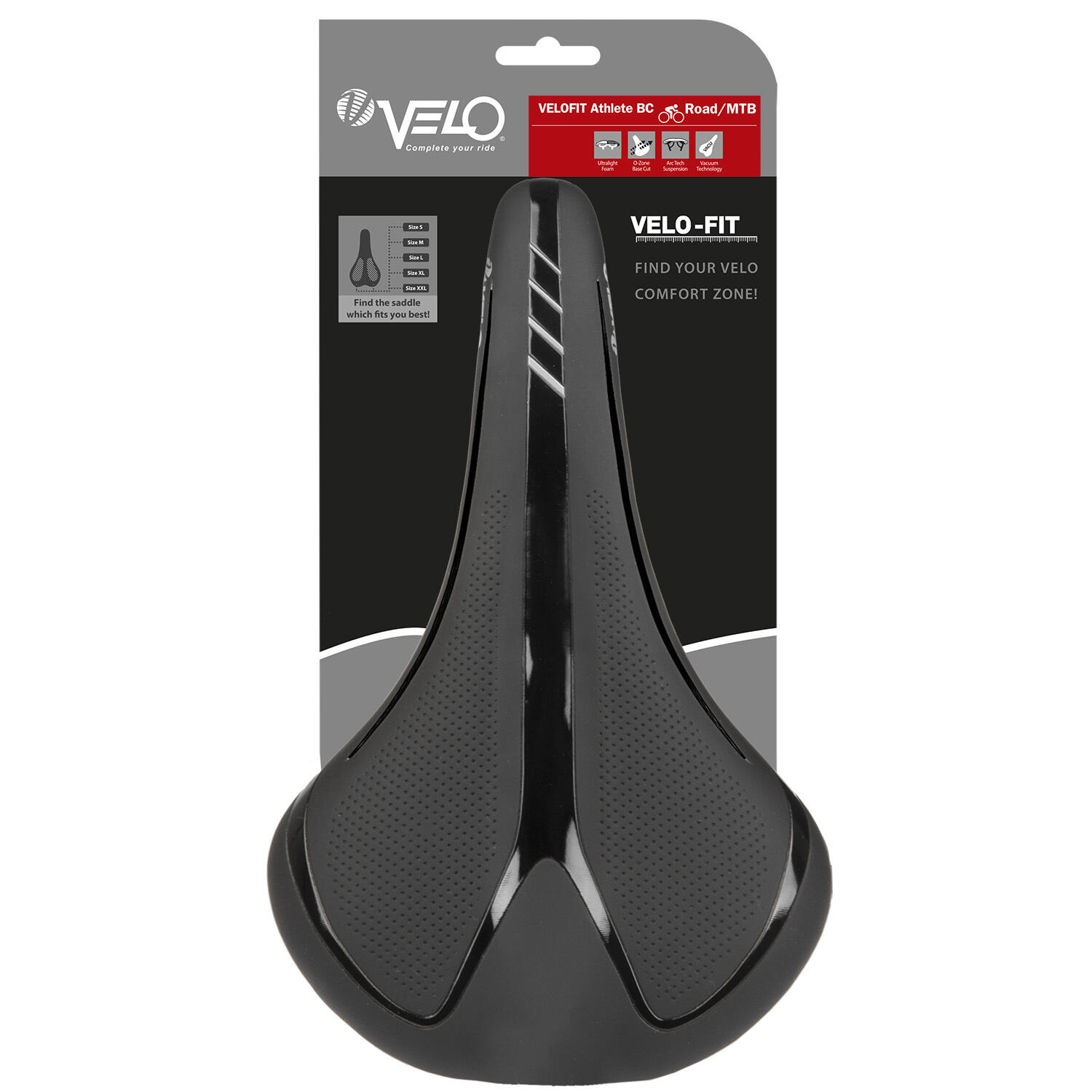 Velo Sattel -Fit ATHLETE BC, Größe XL Unisex, schwarz 4/4