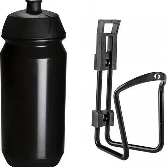 Bottle Cage with Bottle Tacx 500cc - Black - Aluminium