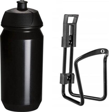 Flaschenhalter mit Tacx Trinkflasche 500cc - Schwarz - Aluminium