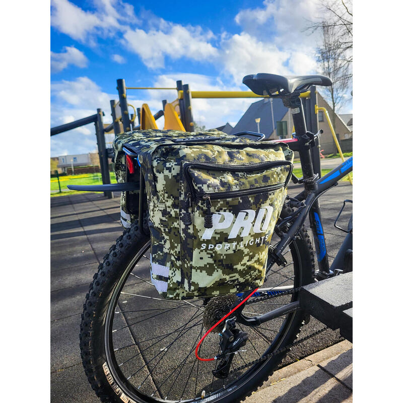 Geantă dublă biciclete electrice/oraș/MTB - Verde militar